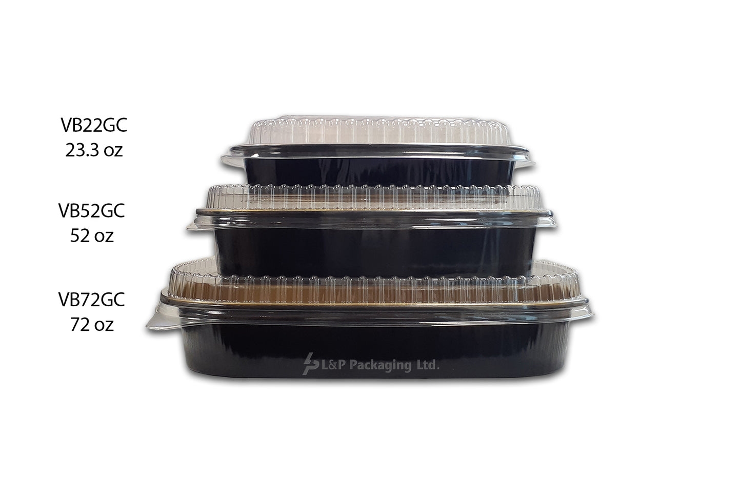 BLACK/ GOLD ALUMINUM CONTAINERS