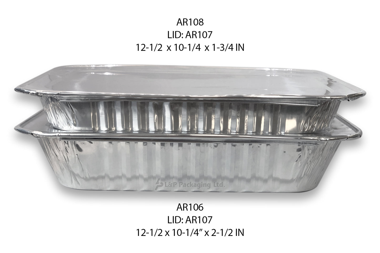HALF-SIZE ALUMINUM CONTAINERS