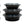 Outer-Lock Black Plastic Bowls